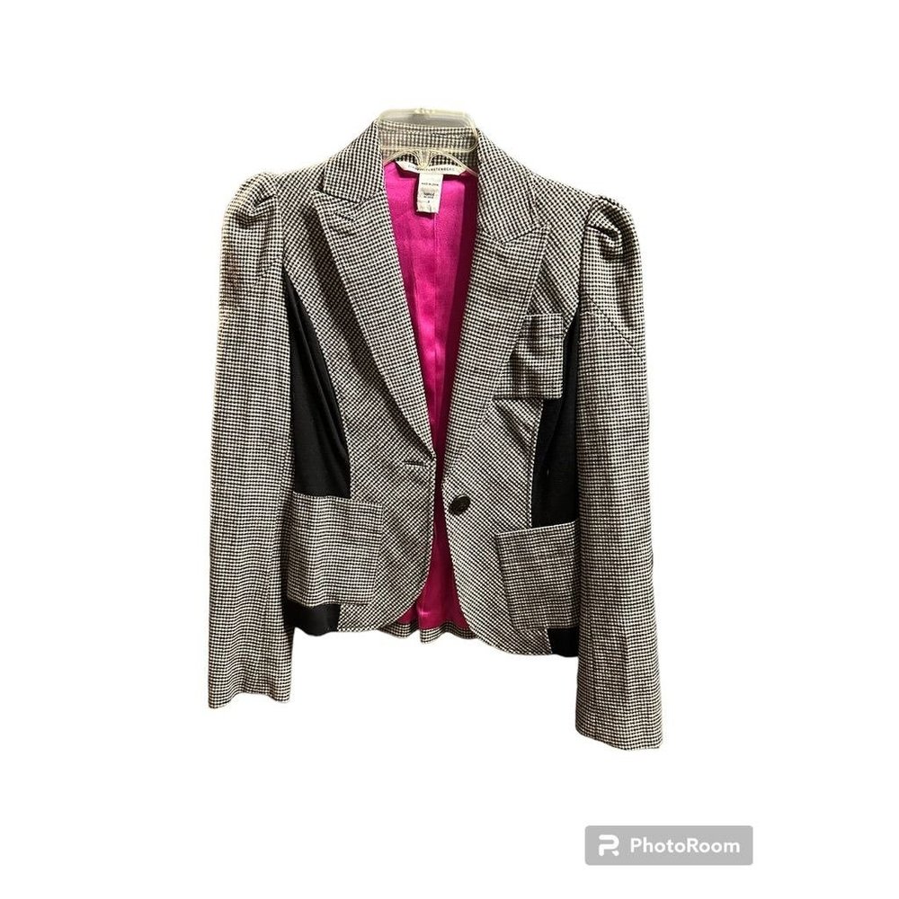 Diane Von Furstenberg Houndstooth Blazer size 2